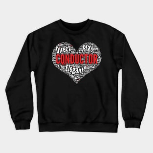 Composer Conductor Heart Shape Word Cloud Design graphic Crewneck Sweatshirt